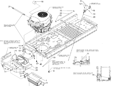 Engine Accessories Diagram and Parts List for RZT-SX42KH (17ARCBYS056)(2018) Cub Cadet Lawn Tractor